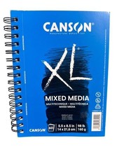 New Canson XL Mixed Media Sketch Pad Side Wire 5.5&quot; x 8.5&quot; 98lb 60 Sheets - $182.12 MXN