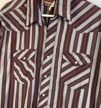 Vintage Wrangler Western Shirt Pearl Snap Striped Cowboy Rodeo Work Men’... - $29.99