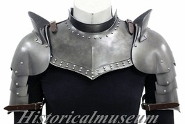 Medievale Armor Gorgiera Set W/Spallacci Spalla Guardia Larp Sca Rievocazione - £240.73 GBP