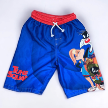 Space Jam Swim Trunks Shorts Youth Size 10/12 Tune Squad Swimsuit Swimwear Blue - £12.38 GBP