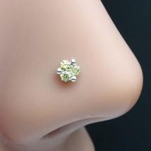 Mini Véritable Indien 925 Argent Sterling Citron Cz Entortillé Nez Bague 22g - £11.76 GBP