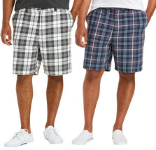 Men's Classic Fit Flat Front Cotton Plaid Stripe Pattern Lightweight Shorts - $26.20