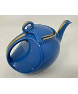 Hall Streamline 6 Cup Teapot Cornflower Blue W/ Gold Accents Art Deco US... - £56.94 GBP