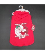 New Simply Dog &quot;Santa Doesn&#39;t Believe In You Either&quot; Dog Hoodie Size Medium - $8.09 CAD