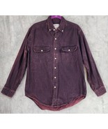 Wrangler Rugged Wear Shirt Mens Medium Purple Distress Worn Western Butt... - £34.25 GBP