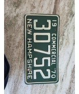 vintage 1970 New Hampshire NH Commercial License Plate 30752 Green / White - €6,84 EUR