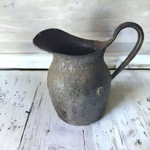 Metal Pitcher Spatoon Cuspidor Vintage Patina Rusty Aged Old - £21.34 GBP