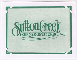 Golf Scorecard Sutton Creek Golf &amp; Country Club Essex Ontario - £3.11 GBP