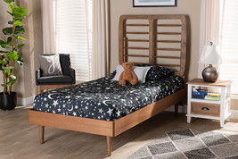 Barbon Walnut Brown Twin Size Platform Bed - $8,876.10 MXN