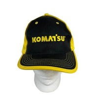 Komatsu Mesh Back Trucker Hat Black And Yellow Strap Back Hat One Size F... - £18.32 GBP