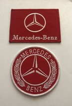 2 MERCEDES BENZ SEW/IRON PATCH BADGE UNIFORM RED PATCHES RACING FORMULA 1 - £13.54 GBP