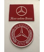 2 MERCEDES BENZ SEW/IRON PATCH BADGE UNIFORM RED PATCHES RACING FORMULA 1 - $23.84 CAD