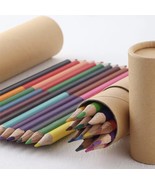 Colored Pencils Set with Storage Tube, 24 Vibrant Colors, Art Drawing Su... - $294.67 MXN
