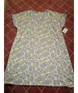 NWT Buttery Soft Short Sleeve Nightgown Women Large 12-14 Gray Yellow Fl... - £5.55 GBP