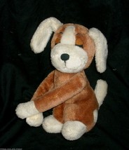 10&quot; Vintage 1978 R Dakin Hugging White Brown Puppy Dog Stuffed Animal Plush Toy - £11.39 GBP