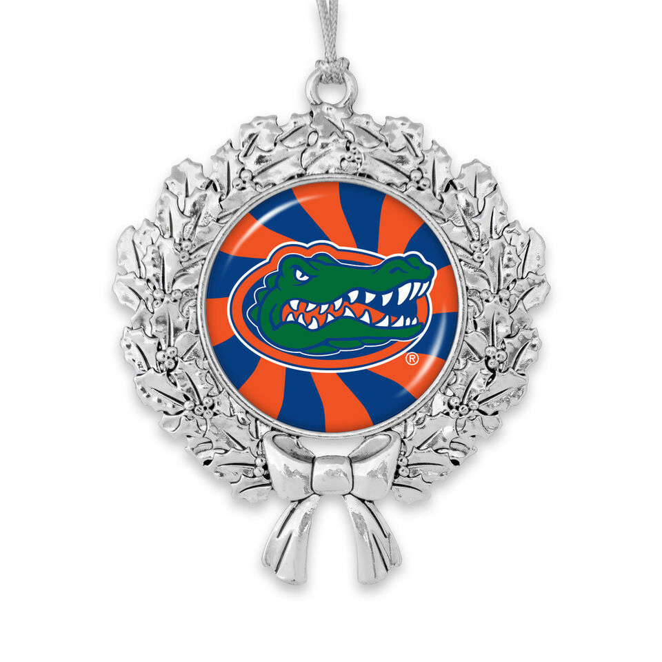 62007 Florida Peppermint Stripe Wreath Christmas Ornament