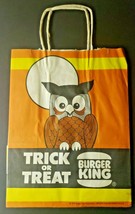 Vintage 1977 Burger King Halloween &quot;Trick or Treat Large Paper Bag WS8D - £27.35 GBP