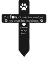 Pet Memorial Garden Cross Stake Pet Loss Dog Puppy Cat Grave Marker Insc... - $28.70