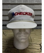 VTG Checker Star Logo White Hat Vintage Snap Back Cap Tournament Apparel... - $185.44 MXN