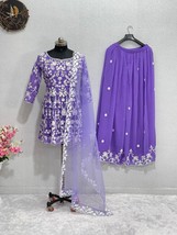 Indian Pakistani Purple Sharara Plazo Suit party suit - £29.30 GBP