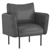 Modern Faux Leather Accent Chair in Grey - £386.02 GBP