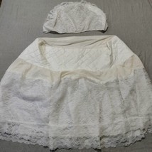Baby Bassinet Dust Ruffle Skirt White Lace Hood Cover Mid Century 50/60&#39;s - $56.00