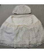 Baby Bassinet Dust Ruffle Skirt White Lace Hood Cover Mid Century 50/60&#39;s - £44.03 GBP
