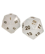 Koplow d20 Single Translucent Dice Pearl/Gold 55mm - £35.62 GBP