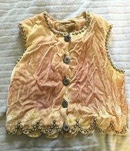 Bleached Double D Ranchwear Velvet Vest  Light Amber As Is See Desc Size S - £23.53 GBP