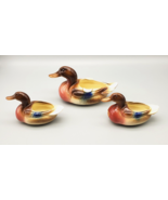 Vintage Mallard Ducks Royal Windsor Set 3 Planters Mid Century Ceramic W... - £21.19 GBP