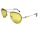 Vintage La Eyeworks Sonnenbrille SLICK 555 Gold Rund Rahmen Mit Gelb Linsen - $64.89
