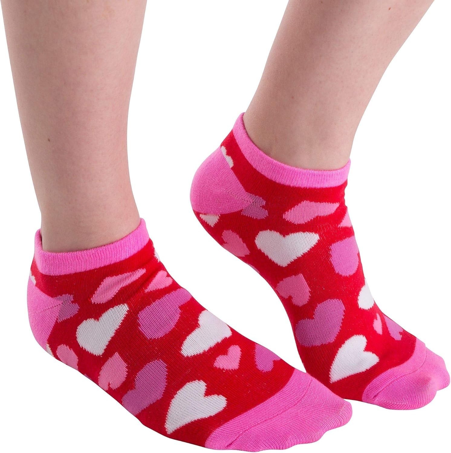 Amscan Hearts Valentines Fabric Ankle Socks, One Size, Multicolor Item image 4