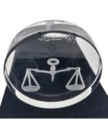 Val St. Lambert Clear Crystal Scales Of Justice Small Paperweight READ** - £8.13 GBP