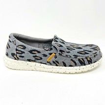Hey Dude Womens Misty Charcoal Cheetah Size 5 Slip On Walking Shoes - £38.32 GBP