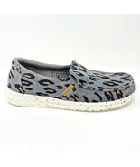 Hey Dude Womens Misty Charcoal Cheetah Size 5 Slip On Walking Shoes - £37.62 GBP