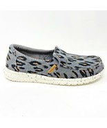 Hey Dude Womens Misty Charcoal Cheetah Size 5 Slip On Walking Shoes - $47.95