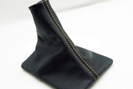 For 2005-09 Ford Mustang Real Black Leather Manual Shift Boot with Yellow stitch - £22.45 GBP