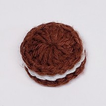 Crochet Oreo Sandwich Cookie Fridge Magnet Handmade 2-Inch Vintage Chocolate  - £7.03 GBP