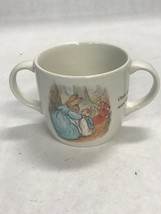 Vintage childs cup Wedgwood Peter Rabbit 1993 double handle England - £27.68 GBP