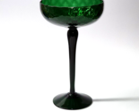 Vintage EMPOLI 10¼” Footed Compote - 6&quot; Bowl - Forest Green 3D CUBE PATTERN - £27.80 GBP
