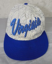 Vintage 80’s 90’s Virginia Map All Over Print Adjustable Hat Made In USA Retro - £12.29 GBP