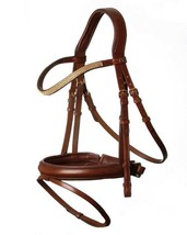 Dressage Horse Bridle with All Crystal Browband and Padded Noseband in 4 sizes F - £55.08 GBP