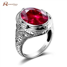 Genuine Unique Austrian 925 Sterling Silver Ring with Ruby Stones for Men Vintag - £36.78 GBP