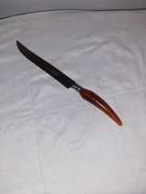 Englishtown 8-inch slicing knife Sheffield England Amber Resin Handle - $281.99 MXN