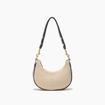 MABULA Summer Straw Woven Shoulder Purse for Women 2022 Fashion Half Moon Top Ha - £61.61 GBP