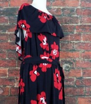 NEW Lane Bryant Off-The-Shoulder Maxi Dress 22/24 4-Way Black Red Floral NWT - £27.40 GBP