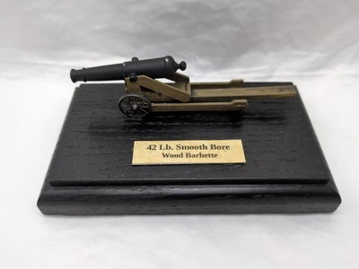 Smooth Bore Wood Barbette Miniature Military Diorama 5&quot; X 3&quot; - $21.77