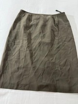 Kasper Women's Brown Rear Zip & Slit Pull-On Skirt Size 12P Measured Waist 32" image 5