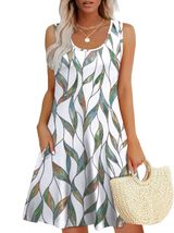 WEESO Womens Summer Dresses Loose U Neck Sleeveless Sundresses Dress with - $19.80
