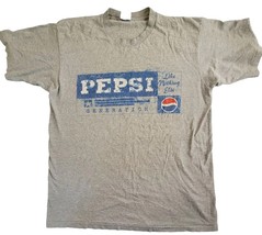 Pepsi T-Shirt Sz L XL Single Stitch USA Made Generation Logo Gray Soda P... - £5.85 GBP